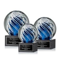 Employee Gifts - Genista Globe on Square Marble Base Glass Award