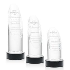 Lauder Black on Base Towers Crystal Award - Full Color Imprint
