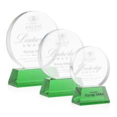 Employee Gifts - Glenwood Green on Base Circle Crystal Award