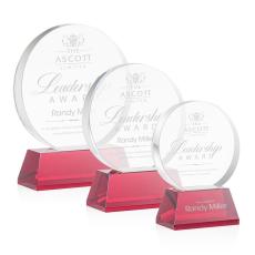 Employee Gifts - Glenwood Red on Base Circle Crystal Award