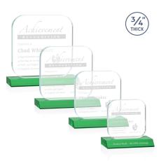 Employee Gifts - App Green Square / Cube Crystal Award