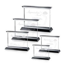 Employee Gifts - Tobermory Black (Horizontal) Rectangle Crystal Award
