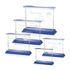 Tobermory Blue (Horizontal) Rectangle Crystal Award - Colored Crystal Awards