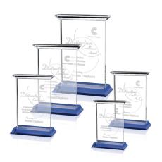 Tobermory Blue (Vertical) Rectangle Crystal Award - Awards and Trophies