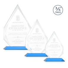 Employee Gifts - Hawthorne Sky Blue Polygon Crystal Award