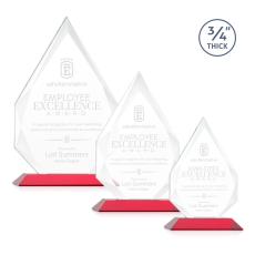 Employee Gifts - Hawthorne Red Polygon Crystal Award
