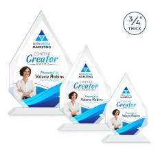 Hawthorne Full Color White Peaks Crystal Award - Full Color Imprint
