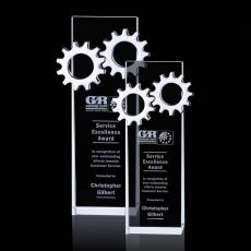 Ricarda Gear Rectangle Crystal Award - Awards and Trophies