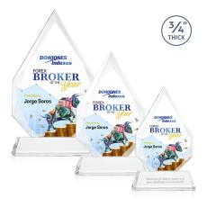 Hawthorne Full Color Clear on Newhaven Peaks Crystal Award - Awards and Trophies