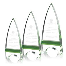 Kent Green Peaks Crystal Award - Colored Crystal Awards