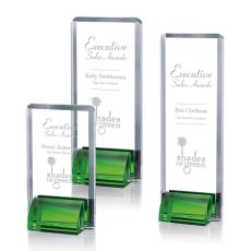 Veronese Green Rectangle Crystal Award - Colored Crystal Awards