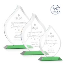 Employee Gifts - Worthington Flame- Green Crystal Award