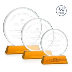 Blackpool Amber on Newhaven Circle Crystal Award - Awards and Trophies