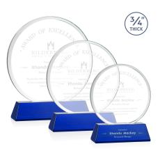 Blackpool Blue on Newhaven Circle Crystal Award - Colored Crystal Awards