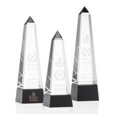 Employee Gifts - Groove Black Obelisk Crystal Award