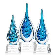 Employee Gifts - Worchester Clear on Robson Base Tear Drop Glass Award