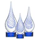 Kentwood Blue on Paragon Base Tear Drop Glass Award