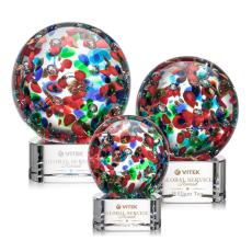 Employee Gifts - Fantasia Clear on Paragon Base Globe Glass Award