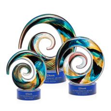 Employee Gifts - Nazare Blue on Stanrich Circle Glass Award