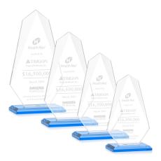 Employee Gifts - Jemma Sky Blue Unique Crystal Award
