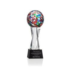 Employee Gifts - Fantasia Black on Grafton Base Globe Glass Award