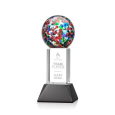 Employee Gifts - Fantasia Black on Stowe Base Globe Glass Award