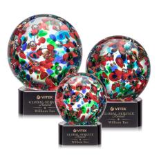 Employee Gifts - Fantasia Black on Paragon Base Globe Glass Award