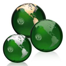 Employee Gifts - Globe Paperweight - Green