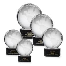 Employee Gifts - Globe Black on Paragon Globe Crystal Award