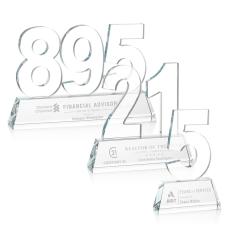 Milestone Optical Clear Number Crystal Award - Awards and Trophies