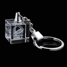 Employee Gifts - Key Chain (Cube) 3D Square / Cube Crystal Award