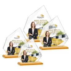 Lexus Full Color Amber Peaks Crystal Award - Awards and Trophies