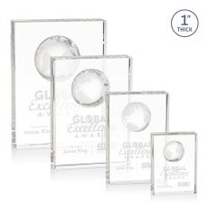 Employee Gifts - Ambassador Globe Rectangle Crystal Award