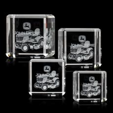 Employee Gifts - Davenport 3D Square / Cube Crystal Award
