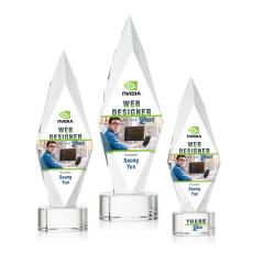 Employee Gifts - Manilow Full Color Clear on Paragon Base Diamond Crystal Award