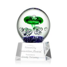 Employee Gifts - Aquarius Clear on Robson Base Globe Glass Award