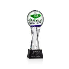 Employee Gifts - Aquarius Black on Grafton Base Towers Glass Award