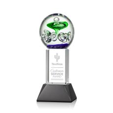 Employee Gifts - Aquarius Black on Stowe Base Towers Glass Award