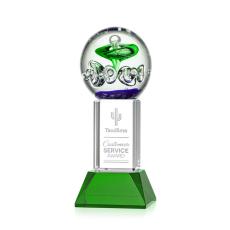 Employee Gifts - Aquarius Green on Stowe Base Towers Glass Award