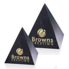 Employee Gifts - Marble Black Pyramid Stone Award