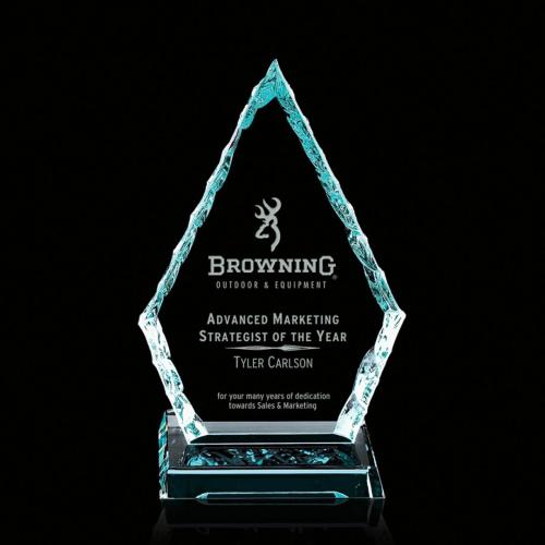 Awards and Trophies - Iceberg Arrowhead Jade Glass Award