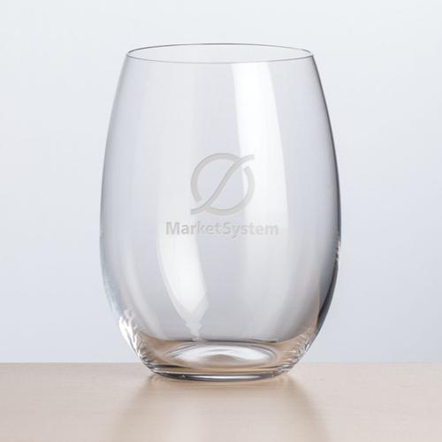 Corporate Gifts - Barware - Wine Glasses - Carlita Stemless Wine - Deep Etch 