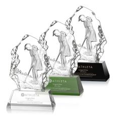 Employee Gifts - Nomad Female Golfer Crystal Award