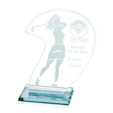 Employee Gifts - Female Golfer Glass Award