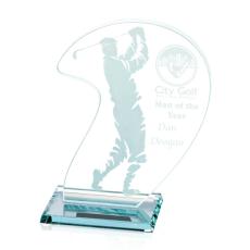 Male Golfer Glass Award - Unique Awards