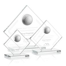 Employee Gifts - Barrick Golf Clear Globe Crystal Award