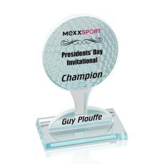 Ball Circle on Tee Glass Award - Unique Awards