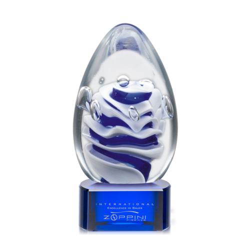 Awards and Trophies - Crystal Awards - Glass Awards - Art Glass Awards - Astral Tear Drop on Paragon Base Glass Award