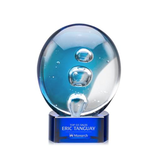 Awards and Trophies - Crystal Awards - Glass Awards - Art Glass Awards - Zoltan Circle on Paragon Base Glass Award