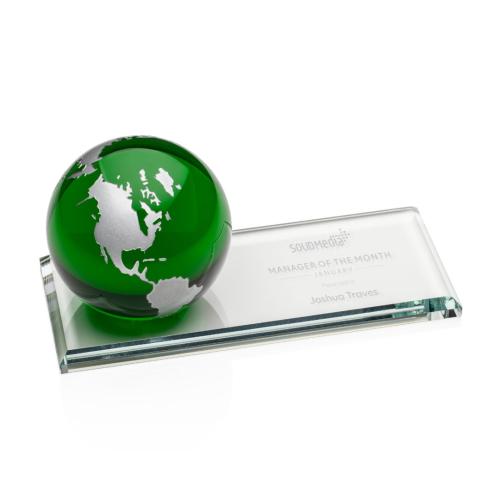 Awards and Trophies - Fairfield Green Globe Crystal Award